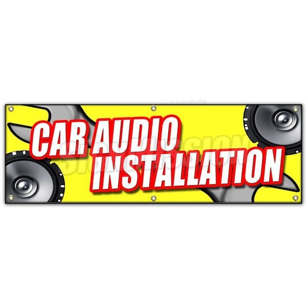 CAR AUDIO INSTALLATION BANNER SIGN stereo speakers repair amps auto